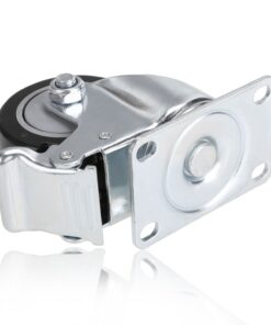 COOCHEER Casters, 3'' Heavy Duty Casters, Load 1200lbs, Lockable Bearing Casters with Brakes, 360-degree Top Plate Swivel Casters for Furniture and Workbench, Casters Set of 4, Black (Free Screws) 17 71 SazG68DL