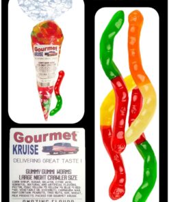 Gummi Gummy Worms Fruit Flavor Albanese - Bulk Candy 5Lb Bag With Large Night Crawler Size Worms Gourmet Kruise Signature Gift Bag 11 OZ (NET WT 5 LBS.11OZ) 2 Item Bundle 4 71 T9gdx5UL