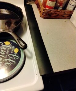 Stove Counter Gap Cover - Flexible Easy Clean Heat Resistant Wide & Long Gap Cap Fillers, Seals Spills Between Appliances, Furniture, Stovetop, Oven, Washer & Dryer, Set of 2 (Black, 21 Inches) 21'', Black 35 71 U9WP0S1L