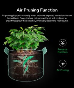 VIVOSUN 5-Pack 10 Gallon Plant Grow Bags, Heavy Duty Thickened Nonwoven Fabric Pots with Handles Black 10 Gallons 33 71 UO9Ax89L 2