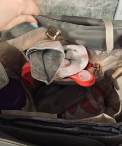 VS VOGSHOW Diaper Bag Backpack, Multifunction Stylish Travel Baby Bag Backpack with Crossbody Strap, Maternity Nappy Bag Gray 89 71 UOFuE7lL