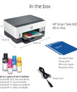 HP Smart -Tank 6001 Wireless Cartridge-Free all in one printer, this ink -tank printer comes with up to 2 years of ink included, with mobile print, scan, copy (2H0B9A) 57 71 URsjfyXL