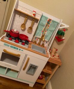 Melissa & Doug Deluxe Wooden Kitchen Accessory Set - Pots & Pans (8 pcs) , Green , H: 12 x W: 12 x D: 5 24 71 VSqN cXL 2