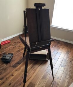 U.S. Art Supply Coronado Black Cherry Easel, Large Adjustable Wooden French Style Field and Studio Sketchbox Tripod Easel with Drawer, Artist Wood Palette, Premium Beechwood, Painting, Sketching Stand 37 71 Vhqn3y9L 1