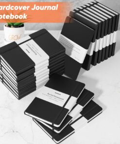 Huhuhero Lined Notebook Journal, 120Gsm Thick Paper Journals for Writing, 5 Pack Hardcover Leather Notebooks for Men Women, Daily Journal for Work Business Note Taking, Office School Supplies 5"×8.25" Black 25 71 WJdLRU9L
