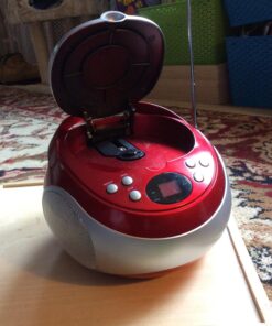 NAXA Electronics NPB-251RD Portable CD Player with AM/FM Stereo Radio Red 12 71 We0uWOL