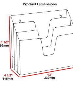 Acrimet Horizontal Triple File Folder Holder Organizer (Black Color) 16 71 Ws9MLc7L