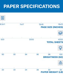 Hammermill Printer Paper, Premium Color 32 lb Copy Paper, 8.5 x 11 - 8 Ream | 4000 Sheets - 100 Bright, Made in the USA, 102630C Letter (8.5x11) 8 71 X7g5s3KS