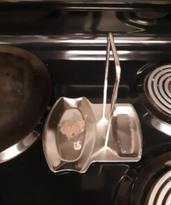 Yummy Sam Pot Lid Holder and Spoon Rest, Stainless Steel Utensils Lid Spoon Holder Ladle Rest Pot Lid Rack Shelf Stand Holder Multifunctional Storage Rack Stove Organizer (Silver) 43 71 YL9qNgL