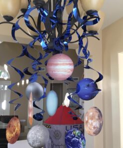 Beistle 10 Piece Solar System Whirls Outer Space Hanging Swirls Educational Classroom Planets Decorations, One size fits most, Multicolored 29 71 Yvmusk2L 1