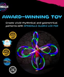 Spinballs Glow.0 LED Poi Balls Glow – USB Rechargeable with 22 Vibrant Color Light Modes & Patterns – Durable, Soft-Core LED Poi Spinning Balls with Adjustable Leashes & Double-Loop Handles 15 71 Zl5Q8SeL