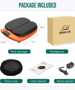 Snailax Vibration Foot Massager with Heat, App Control, Adjustable Vibration Electric Foot Massager Machine for Circulation, Plantar Fasciitis, Pain Relief, Remote Control Black and Orange 24 71 aRGiV7L