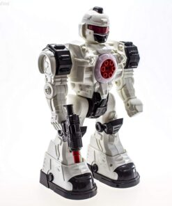 WolVolk 10 Channel Remote Control Robot Police Toy with Flashing Lights and Sounds, Great Action Toy for Boys 29 71 cJ1wH9L