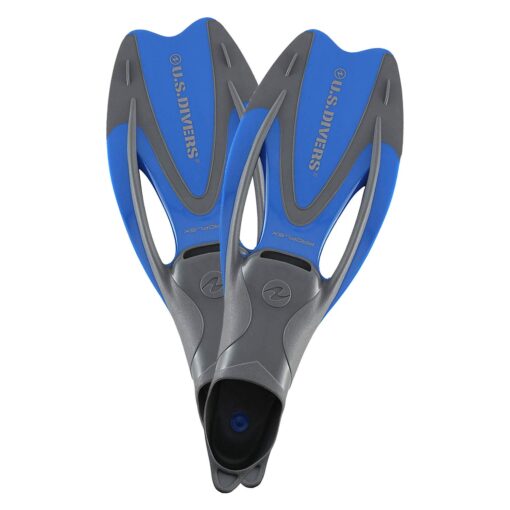 U.S. Divers Proflex II Adult Large (9.5-11.5) Enclosed Heel Pocket Snorkeling, Swimming, and Diving Fins, Blue