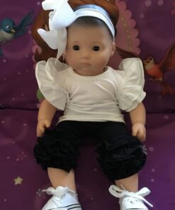 Sophia's White Canvas Sneaker with Laces and Imitation Leather Toe Cap Shoes Accessory for 18" Dolls, White 22 71 cP2AEmML