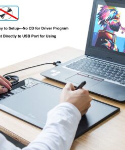 Graphics Drawing Tablet, UGEE M708 10 x 6 inch Large Drawing Tablet with 8 Hot Keys, Passive Stylus of 8192 Levels Pressure, UGEE M708 Graphics Tablet for Paint, Design, Art Creation Sketch Black 38 71 dP4b7ppL