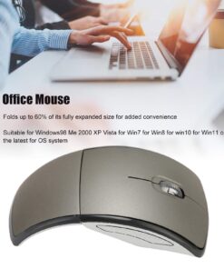 Folding Wireless Mouse, 2.4G Mouse with USB Receiver Plug and Play, Portable Computer Mouse for Win7 8 10 11 for OS X System (Grey) Grey 11 71 dVj6oVML