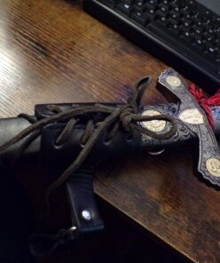 MASTER USA – Universal Leather Sword Frog – Steel Hardware, Adjustable Lacing for Proper Fit, Designed to Fit a Wide Variety of Swords and Scabbards – Fantasy, Historical, Cosplay – PK-6182 29 71 dndfyplL