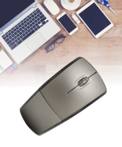 Folding Wireless Mouse, 2.4G Mouse with USB Receiver Plug and Play, Portable Computer Mouse for Win7 8 10 11 for OS X System (Grey) Grey 12 71 e28MPnIL