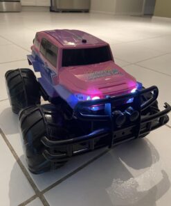 Ruko 1601AMP3 Amphibious RC Truck for Girls, IPX6 Warterproof Monster Truck, 1:10 Large Remote Control Car for All Terrain, 2 Rechargeable Batteries for 50 Min Fun Time, Gifts for Kids Pink 24 71 gwHMgmSL