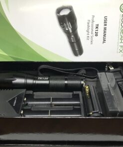 EcoGear FX Complete LED Tactical Flashlight Kit TK120 Flashlight with Rechargeable Battery: High Lumens with 5 Light Modes, Water Resistant, Adjustable Focus Zoom 81 71 i2kSPtlL