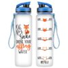 LEADO 32oz 1Liter Motivational Tracking Water Bottle with Times to Drink - for Fox Sake Drink Your Effing Water - Funny Birthday, Christmas Gifts for Women, Best Friend, Mom, Sister, Coworker Blue / White 3 71 iWv oWxL