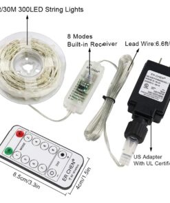 Alternative view of ER CHEN 99ft Led String Lights,300 Led Fairy Starry Lights on 30M Silvery Copper Wire String Lights for Christmas (Warm White) Warm White