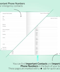 GoGirl Address Book – Telephone and Address Book with Alphabetic Tabs for Safely Storing Contacts, Medium-Sized (5.0″ x 7.5″) PU Leather Hardcover – Emerald 5.0 x 7.5 Inch 10 71 jH274oL