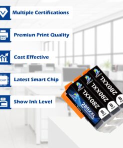 DOUBLE D 280 PGBK Ink Cartridge Compatible Replacement for Canon PGI-280 XXL PGI-280XXL PGBK for PIXMA TR7520 TR8520 TR8620 TS6120 TS6220 TS8120 TS8220 TS9120 TS9520 TS9521C TS702 (PGBK, 3 Pack) 10 71 k0aC07UL