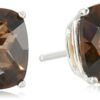Amazon Collection 925 Sterling Silver Cushion Cut Birthstone Stud Earrings for Women Brown Peridot,August 8 mm 39 71 kDcg LL