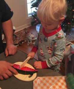 Melissa & Doug Cutting Food - Play Set With 25+ Hand-Painted Wooden Pieces, Knife, and Cutting Board - Pretend Play Kitchen Fruit Toys For Toddlers And Kids Ages 3+ Retail Version Play Food Set 37 71 kERgczNL