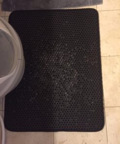 iPrimio Large Cat Litter Trapper Mat with Exclusive Urine/Waterproof Layer - Cat Litter Mat - Larger Holes with Urine Puppy Pad Option for Messy Cats - Soft on Paws and Light - 30" x 23" (Black Color) 30x23 - Black 46 71 kTN4gQL