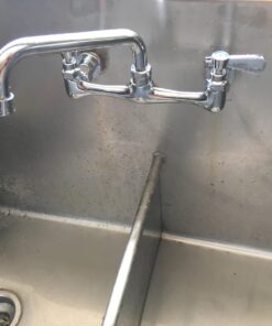 Kitchen Faucet Wall Mount Commercial Sink Faucet Kitchen Utility Laundry 8 Inch Swivel Spout 2 Dual Handle Restaurant Chrome Mixer Tap 31 71 kX67EpxL