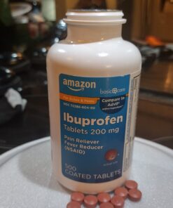 Amazon Basic Care Ibuprofen Tablets 200 mg, Pain Reliever/Fever Reducer, Body Aches, Headache, Arthritis Pain Relief and More, 500 Count 500 Count (Pack of 1) 40 71 kga5zoxL