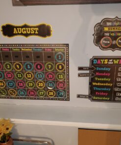Teacher Created Resources TCR5615 Chalkboard Brights Calendar Bulletin Board Set, Paper, Multi 26 71 l7BrTkqL
