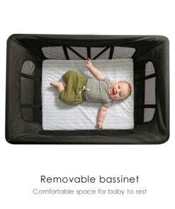 4moms Breeze Plus Portable Playard with Removable Bassinet and Baby Changing Station, Easy One-Handed Setup, from The Makers of The mamaRoo 23 71 lDKsZPDS