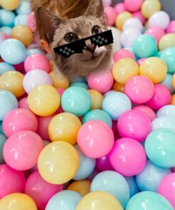 Amazon Basics BPA Free Crush Proof Plastic Pit Balls with Storage Bag, Toddlers Kids 12+ Months, 1000 Count, 1000 Balls, 6 Pastel Colors 31 71 m28 xV1L