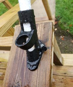 Evergreen Flag Bracket Two-Position 45 and 90 Degree | Cast Iron | Black | Hardware Incl | Outdoor Home and Garden Décor | Residential or Commercial | Wood Metal Plastic Pole - Not Included | 27 71 mu458MoL