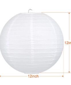 LIHAO 12 Inch White Round Paper Lanterns (10 Pack) 22 71 nUYGuhYL