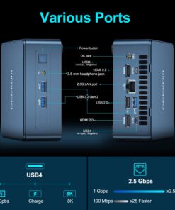 GEEKOM Mini PC Mini IT12, 12th Gen Intel i5-12450H NUC12 Mini Computers(8 Cores,12 Threads) 16GB DDR4&512GB PCIe Gen 4 SSD Windows 11 Pro Desktop PC Support Wi-Fi 6E/Bluetooth 5.2/USB 4.0/2.5G LAN/8K i5-12450H, 16GB+512GB 10 71 om1C7NL