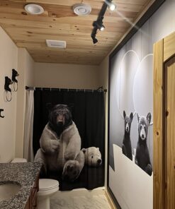 DWK Black Bear Wall Mounted Towel Ring | Cabin Decorations and Hunting Kitchen Decor | Bathroom Hand Towels Holder Bear Cabin Accessories Bath Ring - 8" 20 71 orJIIGdL