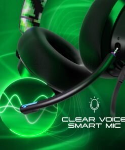 Skullcandy SLYR Pro Multi-Platform Over-Ear Wired Gaming Headset, Enhanced Sound Perception, AI Microphone, Works with Xbox Playstation and PC - Green Green Digi-Hype 14 71 qhiOrFoL