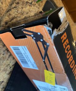 Eastshining Upgraded Adjustable Microphone Suspension Boom Scissor Arm Stand with Shock Mount Mic Clip Holder 3/8'' to 5/8'' Screw Adapter -for Blue Yeti, Snowball & Other Microphones stand with adapter 35 71 qoRoHYFL