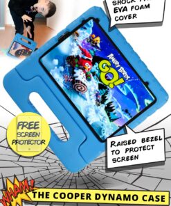 Official Cooper Dynamo Case for iPad Mini 6 Case Kids, iPad Mini 6th Generation Case for Kids | Rugged Foam, Magic Handle, Stand, Pencil Holder & Charger, Eco-Mailer iPad mini (6th generation) Candy Blue 11 71 rCCYDP L