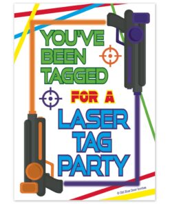 Alternative view of Laser Tag Birthday Party Invitations (20 Count with Envelopes) - Kids Party Invites for Boys and Girls - Laser Tag Party Supplies
