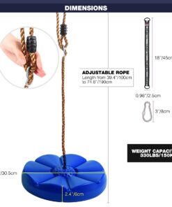 Alternative view of RedSwing Tree Disc Swing for Kids with Adjustable Rope, Rope Swing Seat for Outdoor Indoor Swingset Accessory, Bonus Hanging Strap, Blue