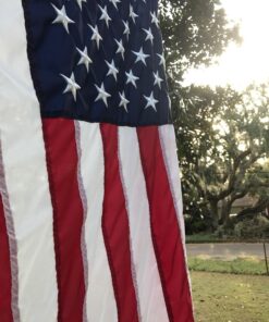 Premium American Flag 3x5' - 100% Made in the USA - Durable, Long Lasting, Bright & Vivid Nylon Material - Densely Embroidered Stars, Sewn Stripes with Lock Stitching, Four Rows of Lock Stitching on the Fly End, Tough Enough for Both Commercial and Res... 18 71 sDKzdqJL