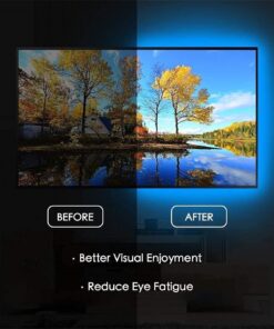 Vansky LED Strip Lights, Bias Lighting Strip for TV USB Powered for 40-60 Inch Flat Screen TV, Desktop PC - 16 Multi Colors (Reduce Eye Fatigue and Increase Image Clarity)-Waterpoof 25 71 saf78S