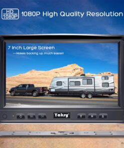 Yakry RV Backup Camera Plug and Play - No Delays 7 Inch HD 1080P Rear View Camera with IR Night Vision 2 Channels - Waterproof Reverse Camera for Truck Trailer Camper Tractor Y14 24 71 te92oLL
