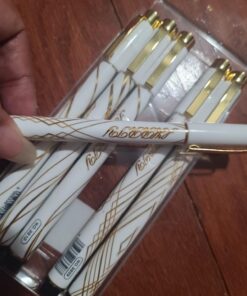 Pens Bulk 6-Pack, Black Ink pens,Quick Dry Ink Gel Pens, Medium Point Pens,Waterproof Micro-Pen,White and simple fashion penholder Smooth Writing for Office Supplies School Home Note Taking writing White 32 71 tfsL4tjL